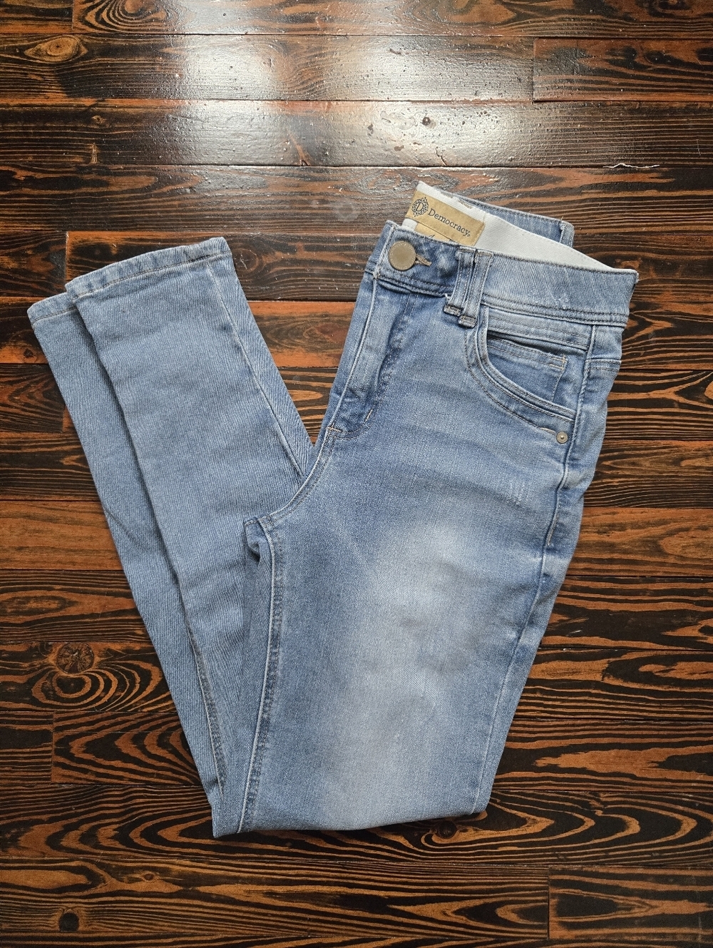 Democracy "Ab"solution Blue Skinny Jeans High Rise Mold & Hold Stretch Size 4